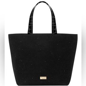 NEW Jimmy Choo Canvas Tote Bag - Black W/Glitter